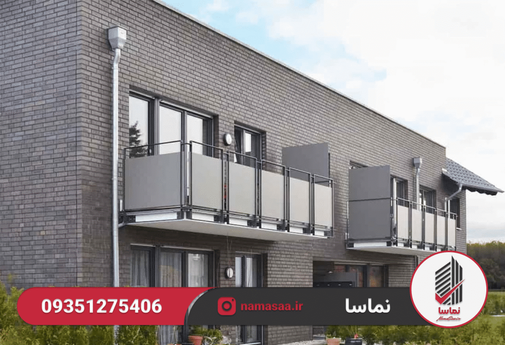 نمای ساختمان طوسی و سفید: انتخابی مدرن و شیک